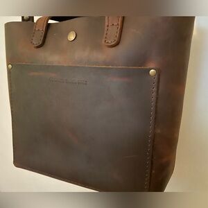 Portland Leather Goods classic mini crossbody purse in Cognac. EUC.